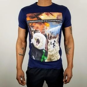 Funny animal navy graphic tee short sleeve